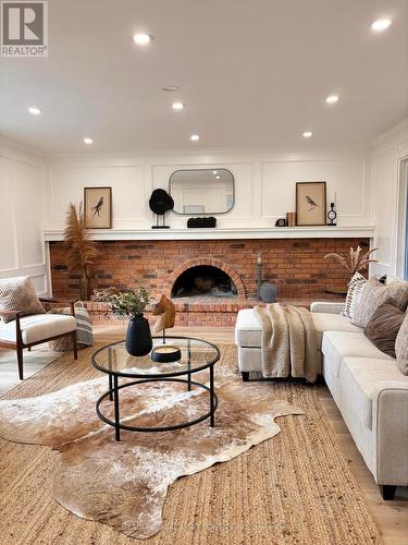 7 Cullum Drive, Hamilton, ON - Indoor Photo Showing Living Room With Fireplace