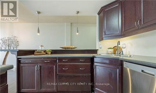 1205 - 155 Kent Street, London, ON - Indoor Photo Showing Kitchen With Double Sink