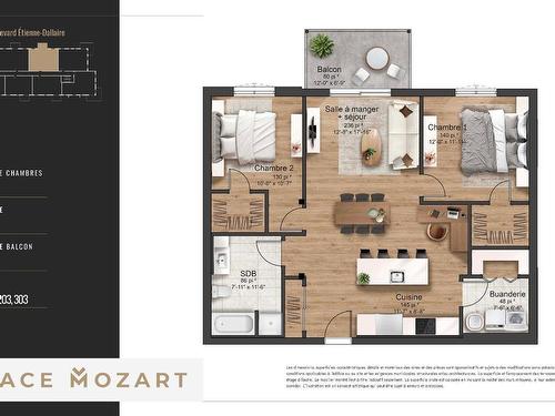 Plan (croquis) - 103-1620 Rue Mozart, Lévis (Desjardins), QC - Other