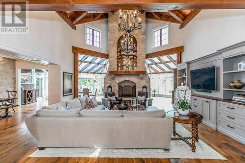 16 Hunters Glen Road, Aurora, ON - Indoor Photo Showing Living Room With Fireplace