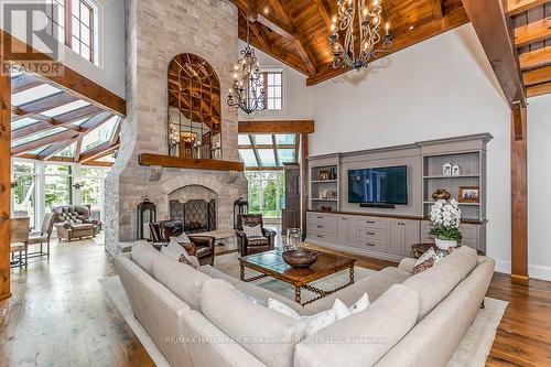 16 Hunters Glen Road, Aurora, ON - Indoor Photo Showing Living Room With Fireplace