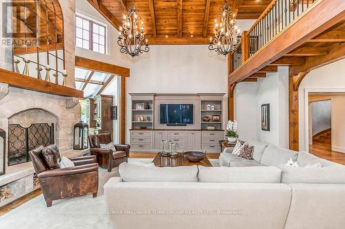 16 Hunters Glen Road, Aurora, ON - Indoor Photo Showing Living Room With Fireplace