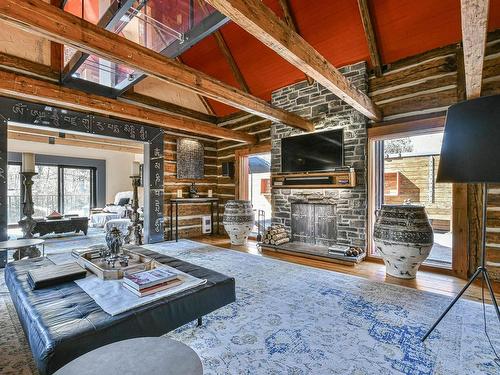 Salon - 55 Ch. De La Colline, Saint-Sauveur, QC - Indoor Photo Showing Other Room With Fireplace