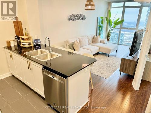 #3703 - 4070 Confederation Parkway, Mississauga, ON - Indoor Photo Showing Kitchen With Double Sink