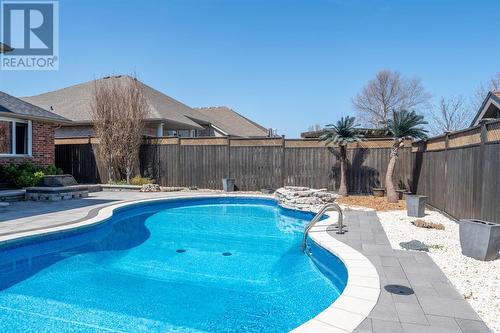 108 Paul Sloggett Court, Sarnia, ON - Outdoor With In Ground Pool With Deck Patio Veranda With Backyard