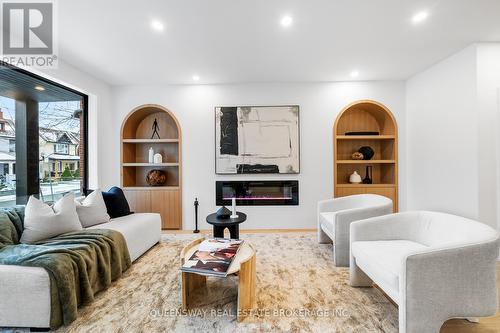 442 Brock Avenue, Toronto, ON - Indoor Photo Showing Living Room With Fireplace