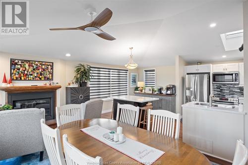 1289 Virginia, Windsor, ON - Indoor Photo Showing Dining Room With Fireplace