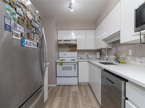 109-935 Johnson St, Victoria, BC - Indoor Photo Showing Kitchen With Double Sink