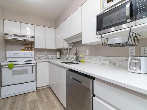 109-935 Johnson St, Victoria, BC - Indoor Photo Showing Kitchen With Double Sink