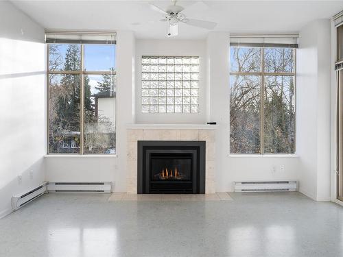 340-188 Douglas St, Victoria, BC - Indoor Photo Showing Living Room With Fireplace