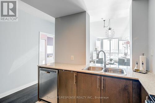 305 - 3985 Grand Park Drive, Mississauga, ON - Indoor Photo Showing Kitchen With Double Sink