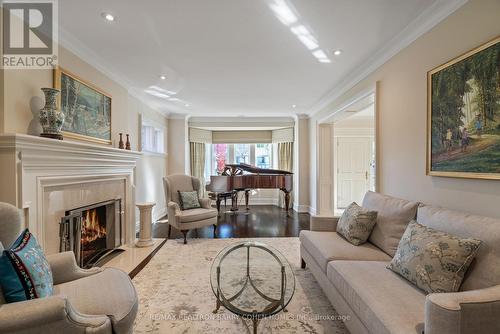 32 Ava Road, Toronto, ON - Indoor Photo Showing Living Room With Fireplace