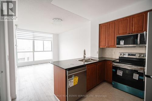 3210 - 225 Webb Drive, Mississauga, ON - Indoor Photo Showing Kitchen With Stainless Steel Kitchen With Double Sink