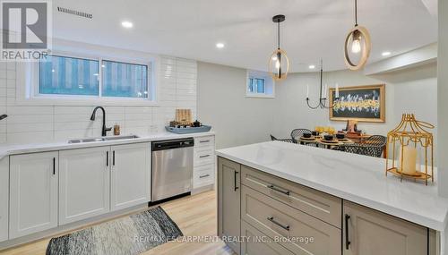 Lower - 5 Sunning Hill Avenue, Hamilton, ON - Indoor Photo Showing Kitchen With Double Sink With Upgraded Kitchen