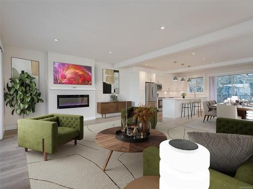 7022 Brailsford Pl, Sooke, BC - Indoor Photo Showing Living Room With Fireplace