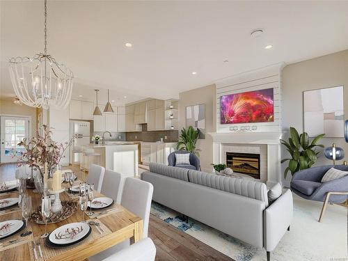 2285 Hudson Terr, Sooke, BC - Indoor Photo Showing Living Room With Fireplace