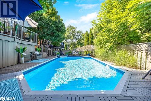 110 Pentland Road, Waterdown, ON - Outdoor With In Ground Pool With Deck Patio Veranda With Backyard