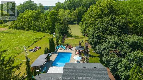 9525 River Line, Chatham, ON - Outdoor With In Ground Pool With View