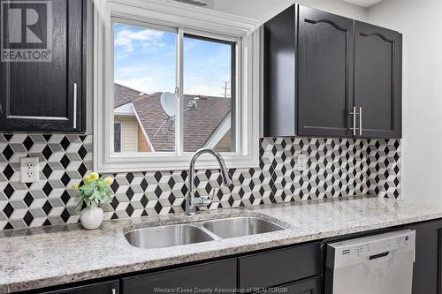 724 Cabana Road East, Windsor, ON - Indoor Photo Showing Kitchen With Double Sink