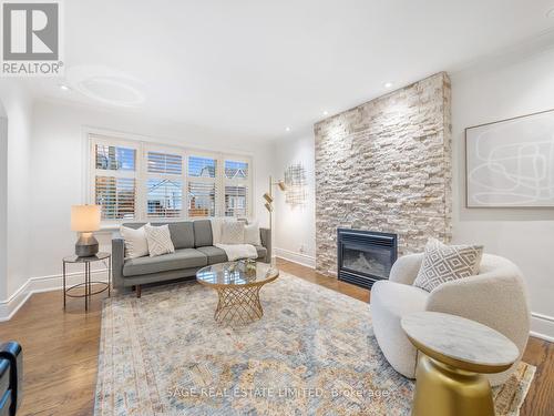 43 Lankin Boulevard, Toronto, ON - Indoor Photo Showing Living Room With Fireplace