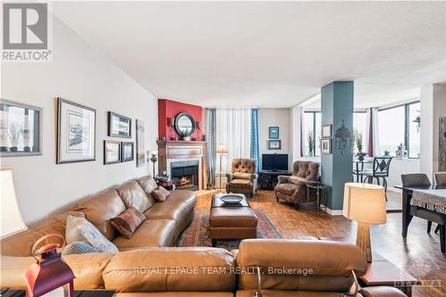 1101 - 40 Arthur Street, Ottawa, ON - Indoor Photo Showing Living Room With Fireplace