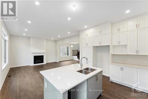 123 Gosling Crescent, Ottawa, ON - Indoor Photo Showing Kitchen With Fireplace With Double Sink