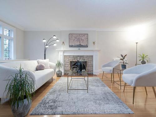 408 Rosemary Rd, Toronto, ON - Indoor Photo Showing Living Room With Fireplace