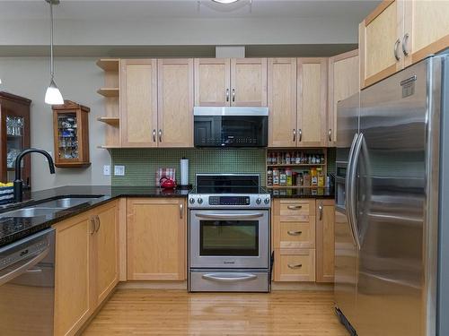 210-866 Brock Ave, Langford, BC - Indoor Photo Showing Kitchen With Stainless Steel Kitchen With Double Sink