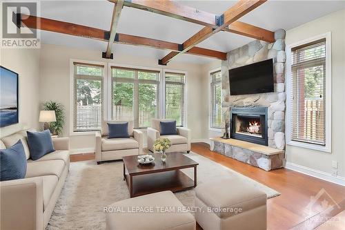 663 Westminster Avenue, Ottawa, ON - Indoor Photo Showing Living Room With Fireplace