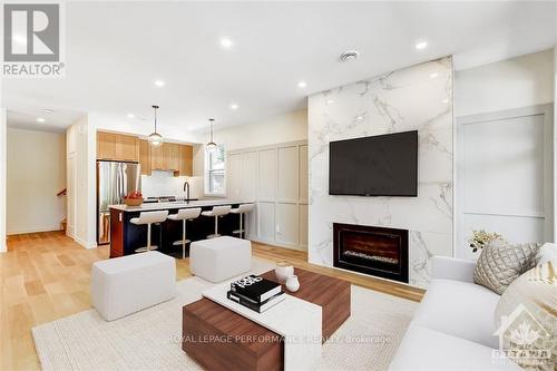 191 Stanley Avenue, Ottawa, ON - Indoor Photo Showing Living Room With Fireplace