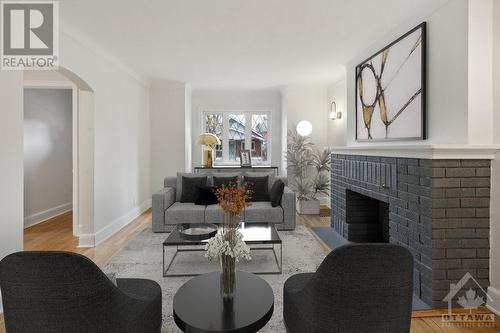 124 Blackburn Avenue, Ottawa, ON - Indoor Photo Showing Living Room With Fireplace