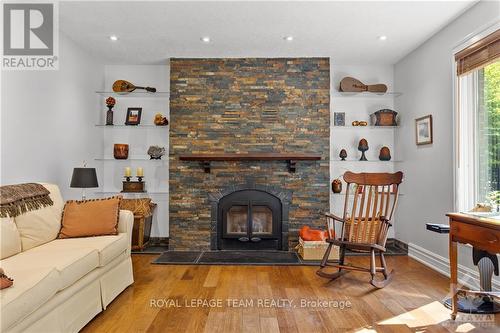 136 Kerscott Heights Way, Ottawa, ON - Indoor Photo Showing Living Room With Fireplace