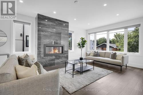 485 Hartleigh Avenue, Ottawa, ON - Indoor Photo Showing Living Room With Fireplace