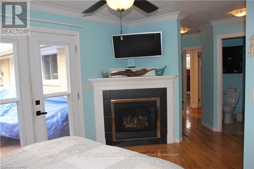 24575 Saxton Road, Strathroy-Caradoc (Se), ON - Indoor Photo Showing Bedroom With Fireplace