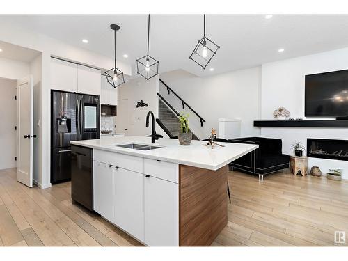 8032 174A Av Nw, Edmonton, AB - Indoor Photo Showing Kitchen With Double Sink