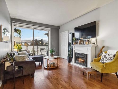 306-866 Goldstream Ave, Langford, BC - Indoor Photo Showing Living Room With Fireplace