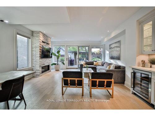 84 Blantyre Ave, Toronto, ON - Indoor Photo Showing Living Room With Fireplace