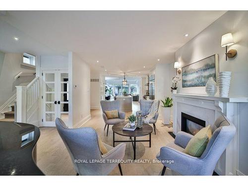 84 Blantyre Ave, Toronto, ON - Indoor Photo Showing Living Room With Fireplace