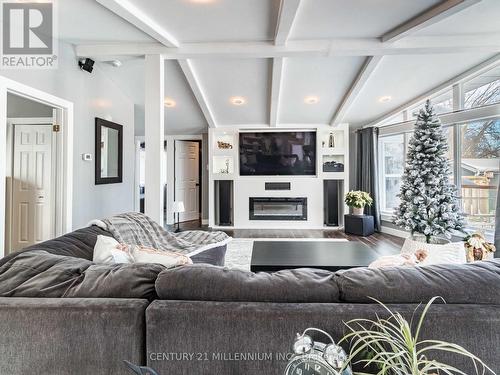 13 Turtle Path, Ramara, ON - Indoor Photo Showing Living Room With Fireplace