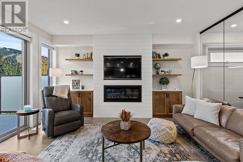 2424 Fairways Drive, Sun Peaks, BC - Indoor Photo Showing Living Room With Fireplace