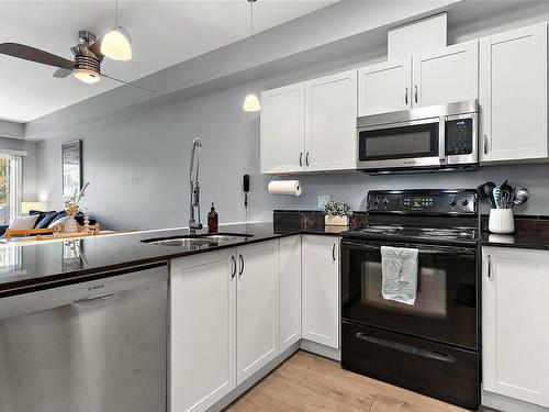 205-821 Goldstream Ave, Langford, BC - Indoor Photo Showing Kitchen With Double Sink