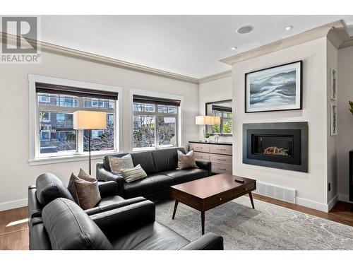 576 Nicola Street Unit# 1, Kamloops, BC - Indoor Photo Showing Living Room With Fireplace