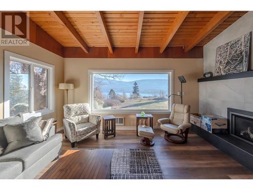 Living Room - 117 Hyslop Drive, Penticton, BC - Indoor Photo Showing Living Room With Fireplace