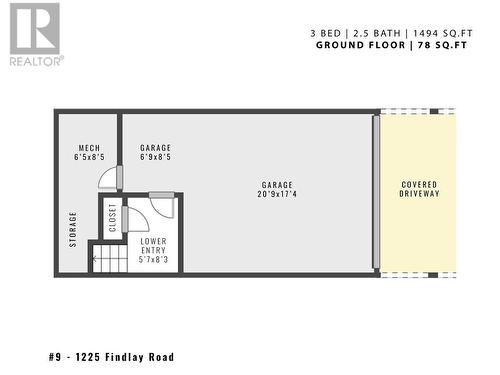 Lower - Floorplan - 1225 Findlay Road Unit# 9, Kelowna, BC - Other