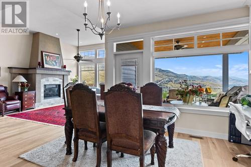 996 Quails Roost Court, Kamloops, BC - Indoor Photo Showing Dining Room With Fireplace