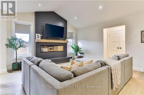 35 Hare Street, Norfolk, ON - Indoor Photo Showing Living Room With Fireplace