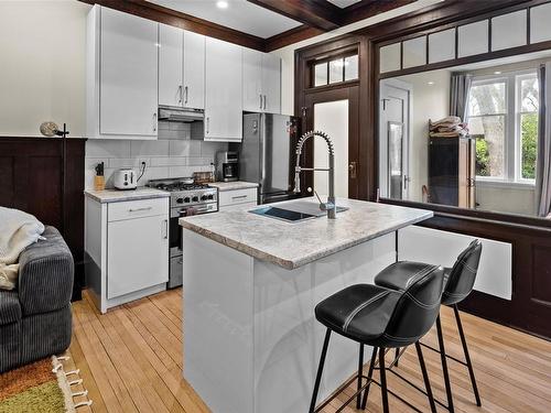 1385 Rockland Ave, Victoria, BC - Indoor Photo Showing Kitchen With Double Sink