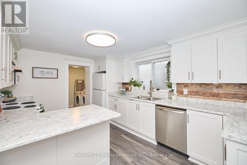 15 Colborne Street, Thorold (557 - Thorold Downtown), ON - Indoor Photo Showing Kitchen With Double Sink