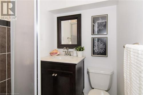 Bathroom with vanity and toilet - 79 Braeheid Avenue Avenue Unit# 6, Hamilton, ON - Indoor Photo Showing Bathroom