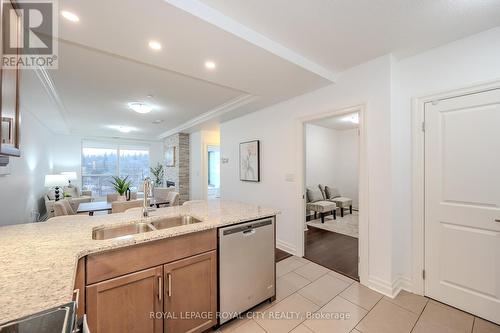 507 - 150 Wellington Street E, Guelph (Central West), ON - Indoor Photo Showing Kitchen With Double Sink